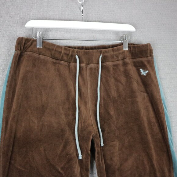 Vintage Velour Track Pants Y2K Womens Wide cut Large Butterfly - Picture 3 of 7